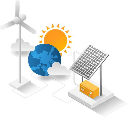 Erneuerbaren Energiequellen  Illustration