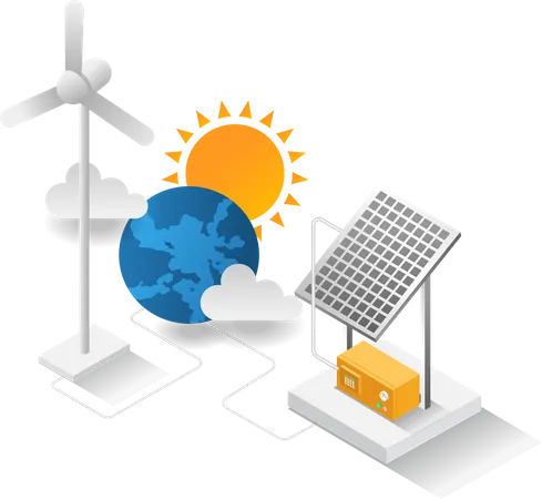 Erneuerbaren Energiequellen  Illustration