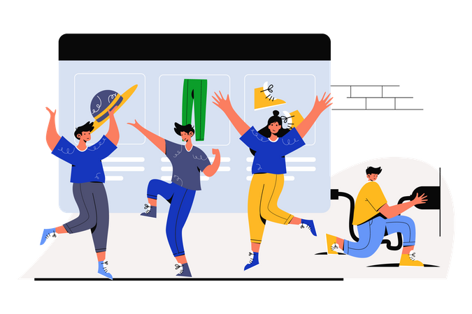 Eröffnung eines Online-Shops  Illustration