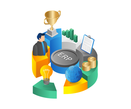 ERP business circle network  일러스트레이션