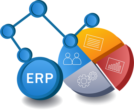 Infográfico de negócios ERP  Ilustração