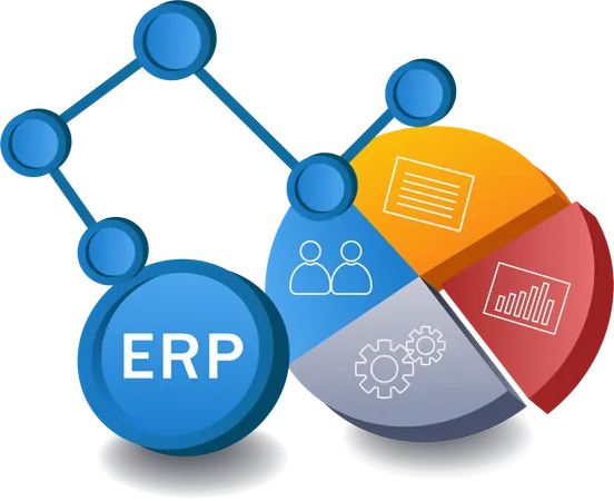 Infográfico de negócios ERP  Ilustração