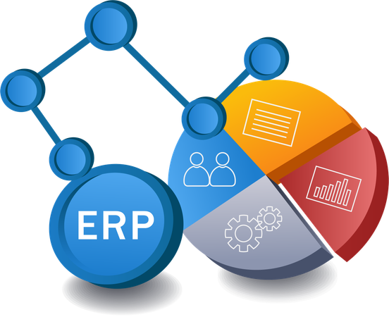 ERP business infographic  Illustration