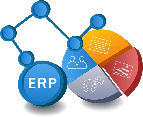 ERP business infographic  Illustration