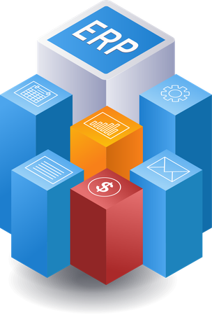 ERP business management system  Illustration