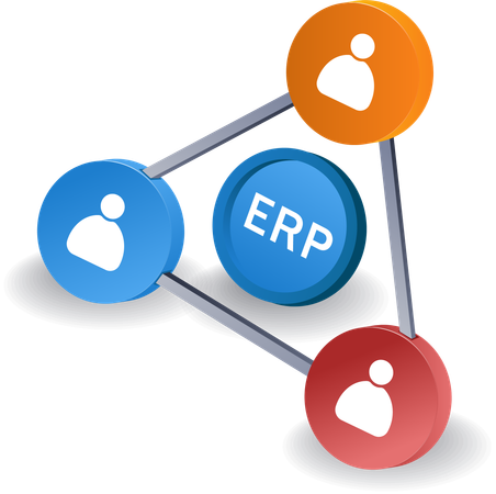 ERP business network  Illustration