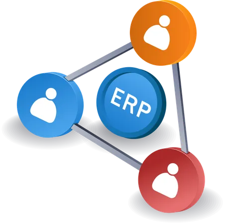 ERP business network  イラスト