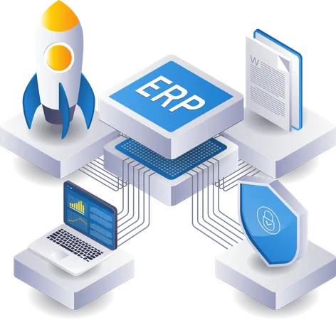 ERP business network technology  Illustration