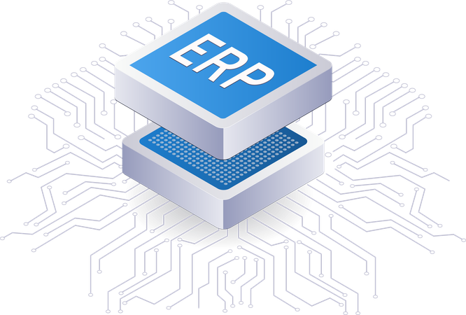 ERP business network technology  Illustration