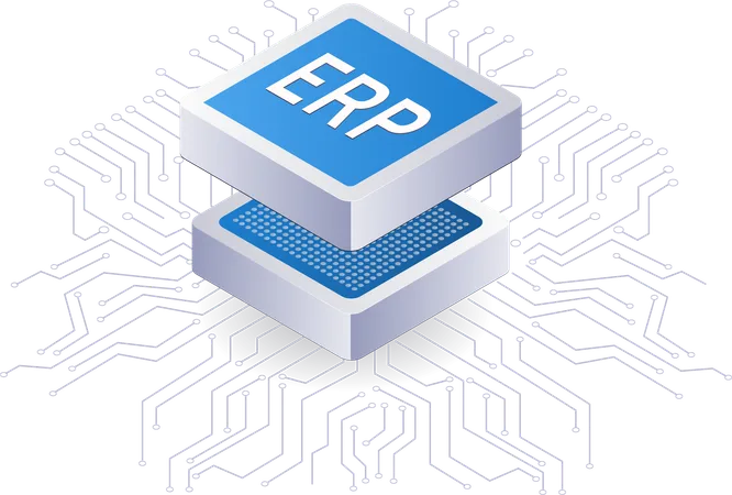 ERP business network technology  Illustration