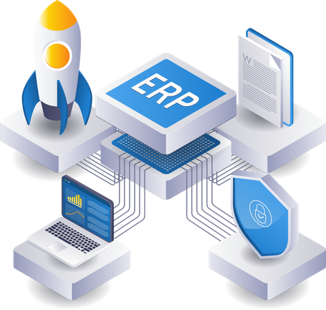 ERP business network technology  Illustration