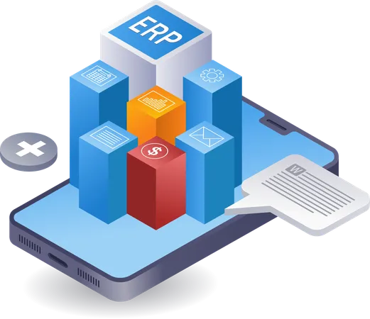 ERP business smartphone application  Illustration