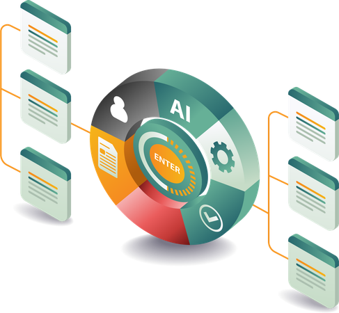 Gestión de tecnología empresarial ERP  Ilustración