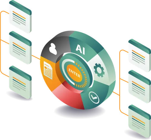 Gestión de tecnología empresarial ERP  Ilustración