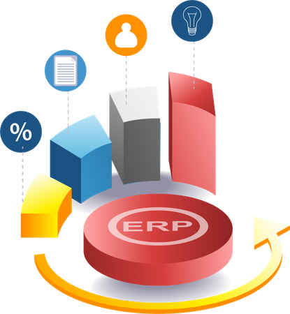 ERP 시스템을 활용한 사업 개발  일러스트레이션