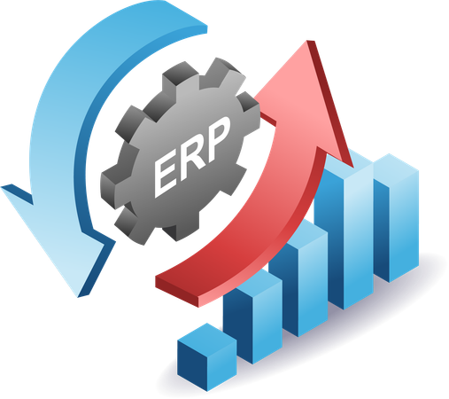 ERP 시스템을 활용한 사업 개발  일러스트레이션