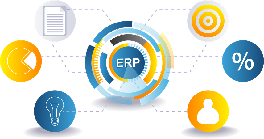 ERP 관리 시스템  일러스트레이션