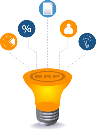 ERP 아이디어 월드 비즈니스 관리 시스템  일러스트레이션
