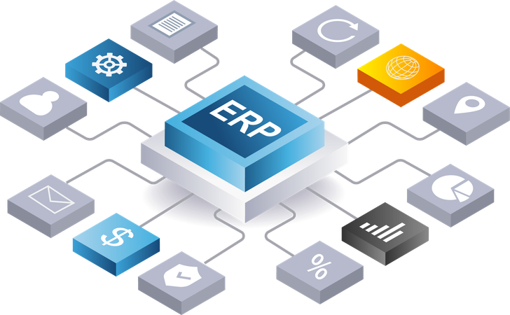ERP 비즈니스 네트워크  일러스트레이션