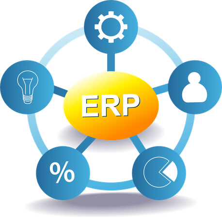 ERP 비즈니스 관리 시스템  일러스트레이션