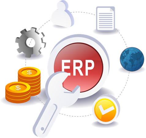 ERP 비즈니스 시스템 사용자  일러스트레이션
