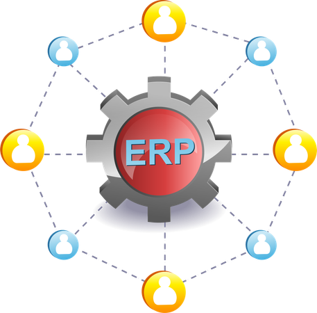 ERP 비즈니스 네트워크 관리  일러스트레이션