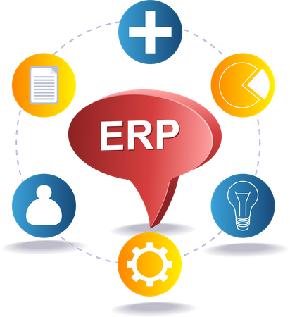 ERP 비즈니스 애플리케이션 시스템  일러스트레이션