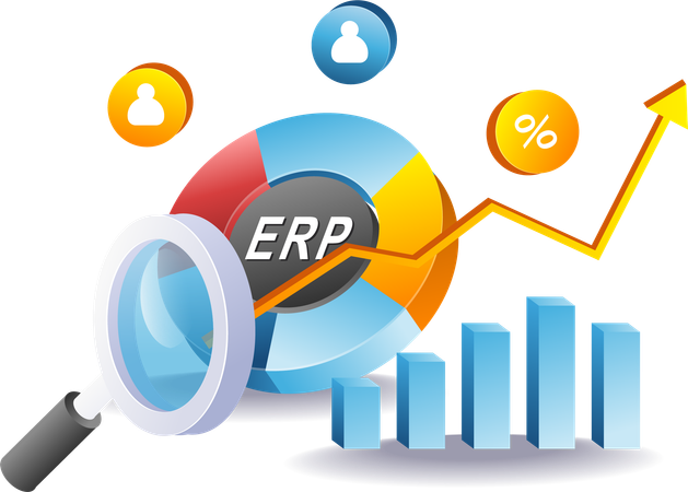 ERP 사업 성장 분석  일러스트레이션