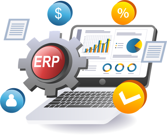 ERP 비즈니스 분석 데이터  일러스트레이션