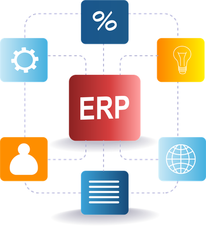 ERP 비즈니스 애플리케이션 관리  일러스트레이션