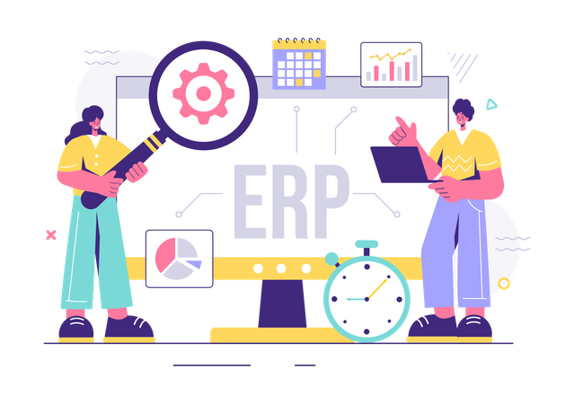 ERP 시스템  일러스트레이션