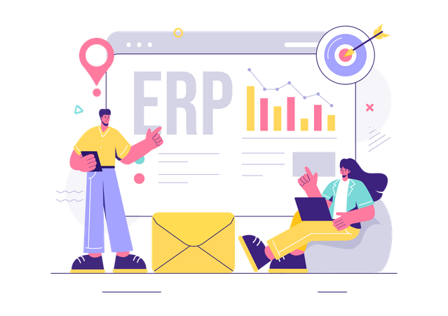 ERP 시스템  일러스트레이션