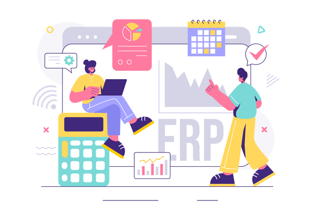 ERP 시스템  일러스트레이션