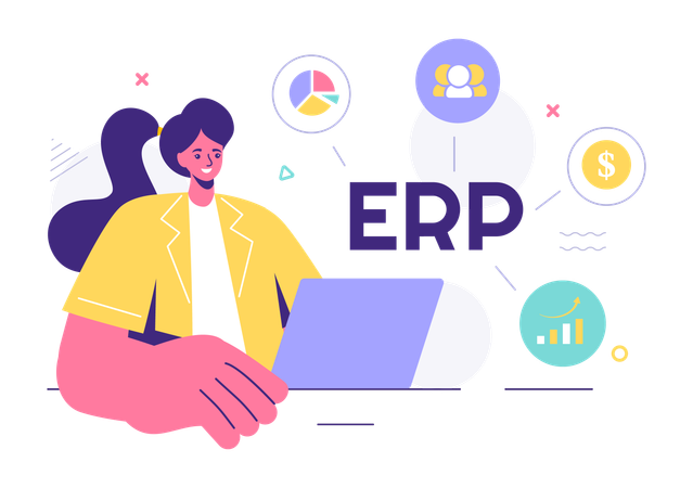 ERP 시스템  일러스트레이션