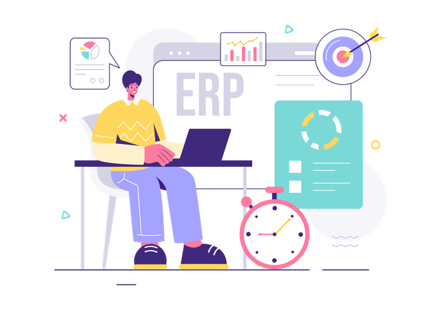 ERP 시스템  일러스트레이션