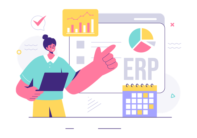 ERP 시스템  일러스트레이션