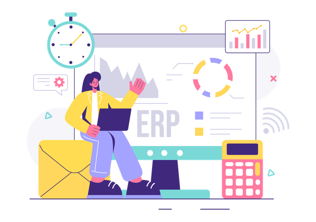 ERP 시스템  일러스트레이션