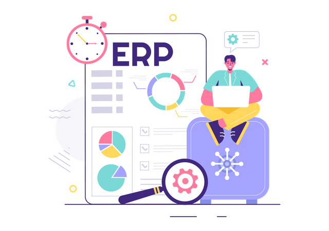 ERP 시스템  일러스트레이션