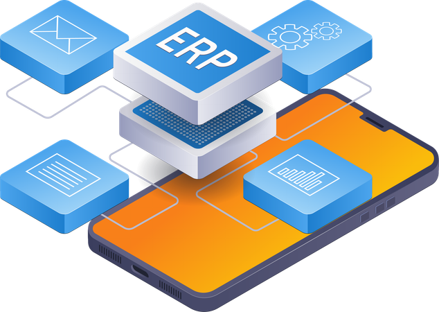 ERP management smartphone control  Illustration