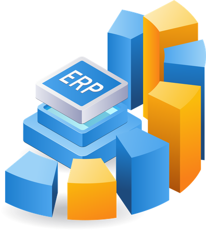 ERP management technology business system  Illustration