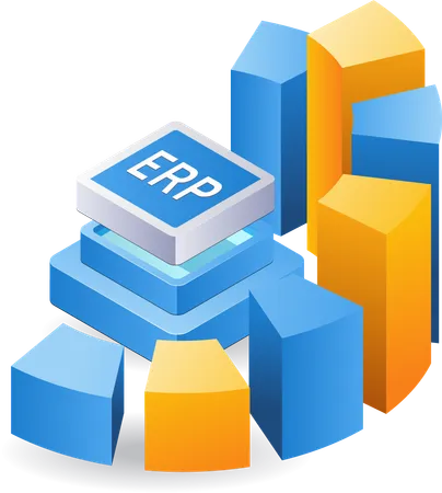 ERP management technology business system  イラスト