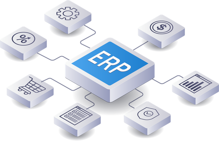 ERP network business  Illustration