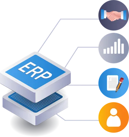 ERP network business management  イラスト
