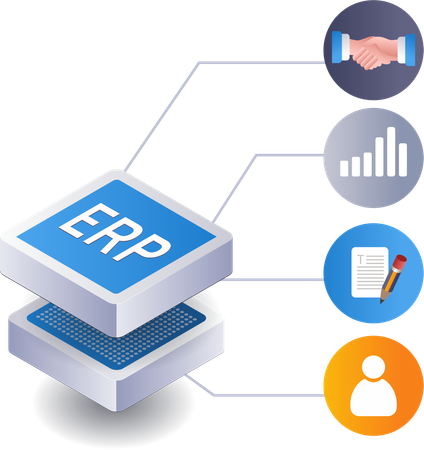 ERP network business management  Illustration