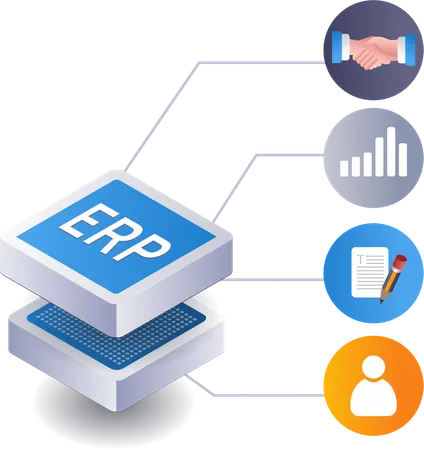 ERP network business management  Illustration