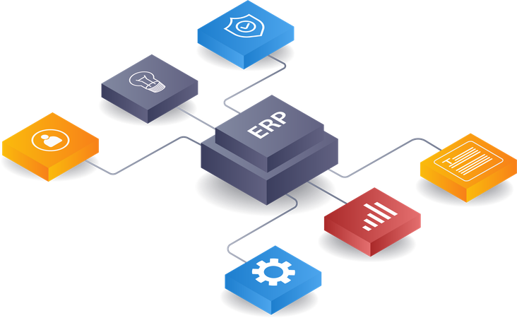 ERP network management infographic  Illustration