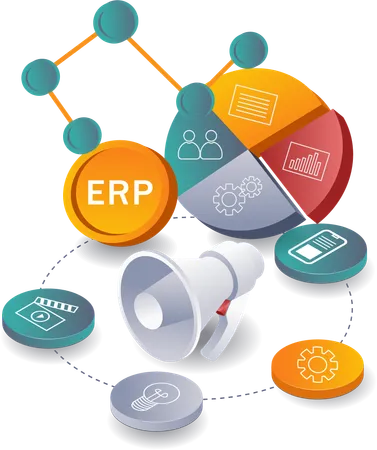 ERP-System-Kampagne für Geschäftsentwickler  Illustration