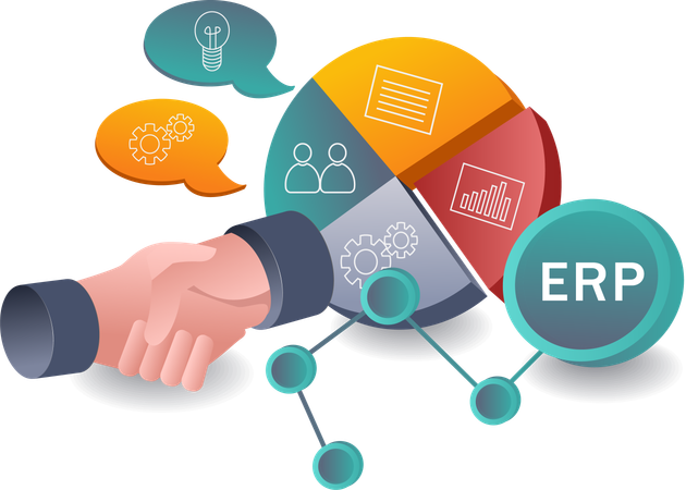 Einführung der ERP-Systementwicklung in Unternehmen  Illustration