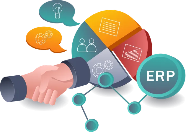 Einführung der ERP-Systementwicklung in Unternehmen  Illustration