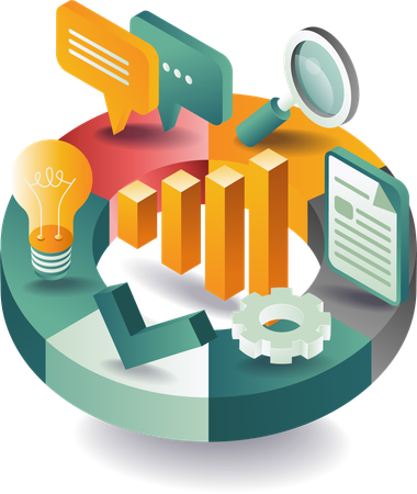 ERP-Technologie, betriebswirtschaftliche Entwicklung  Illustration